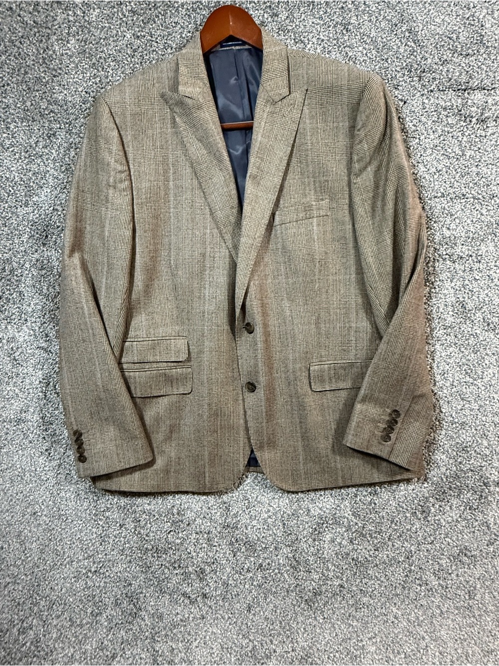 Stafford Signature 46R Slim Fit Wool Glen Plaid Sport Coat Blazer